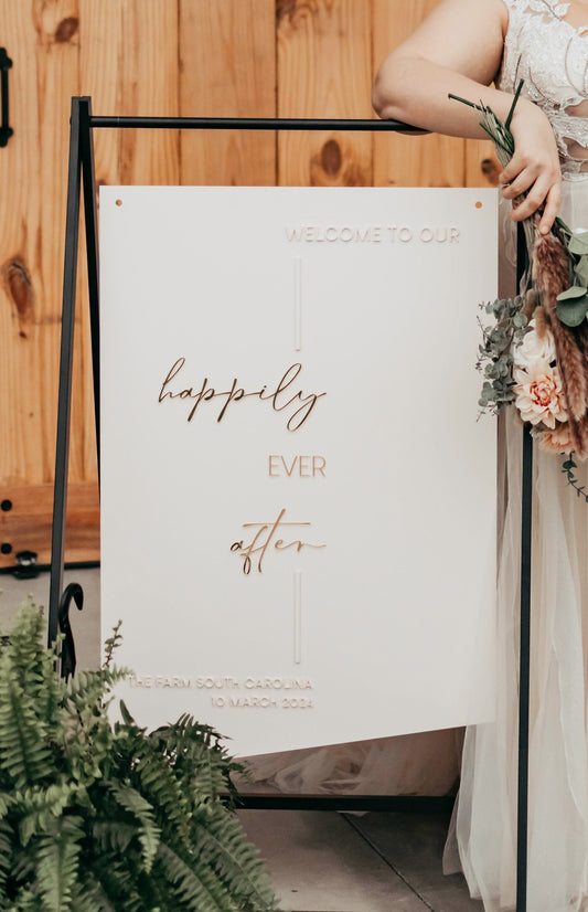 Custom Modern 3D Acrylic Welcome Wedding Sign