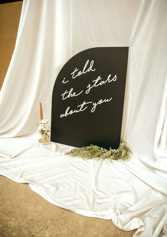 Custom Modern 3D Acrylic Wedding Sign - Half Arch