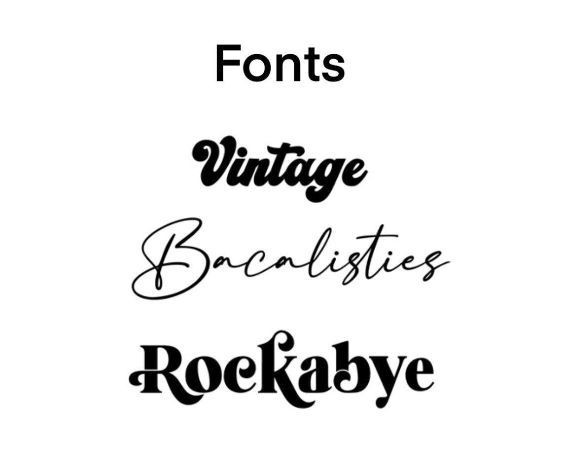 font options for custom name cake topper
