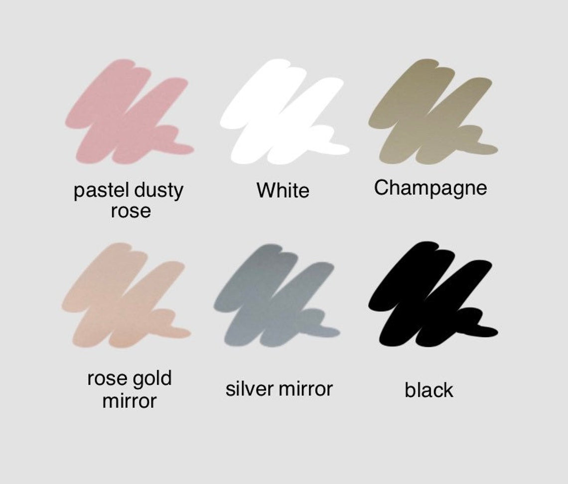 Color swatches for Custom name cake topper